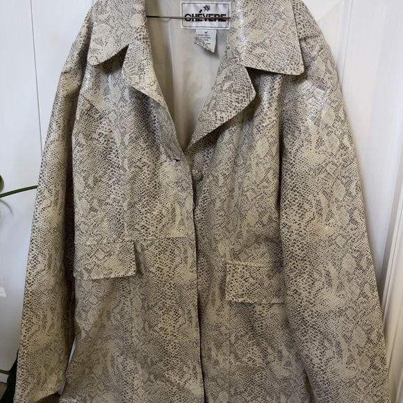 Cool Vintage 80's Pleather Snakeskin Jacket - Picture 2 of 5